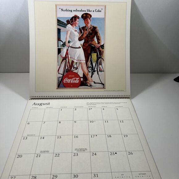 Coca Cola Calendar with Vintage Ads Retro Advertising Images 1995 Spiral Bound - Picture 5 of 8